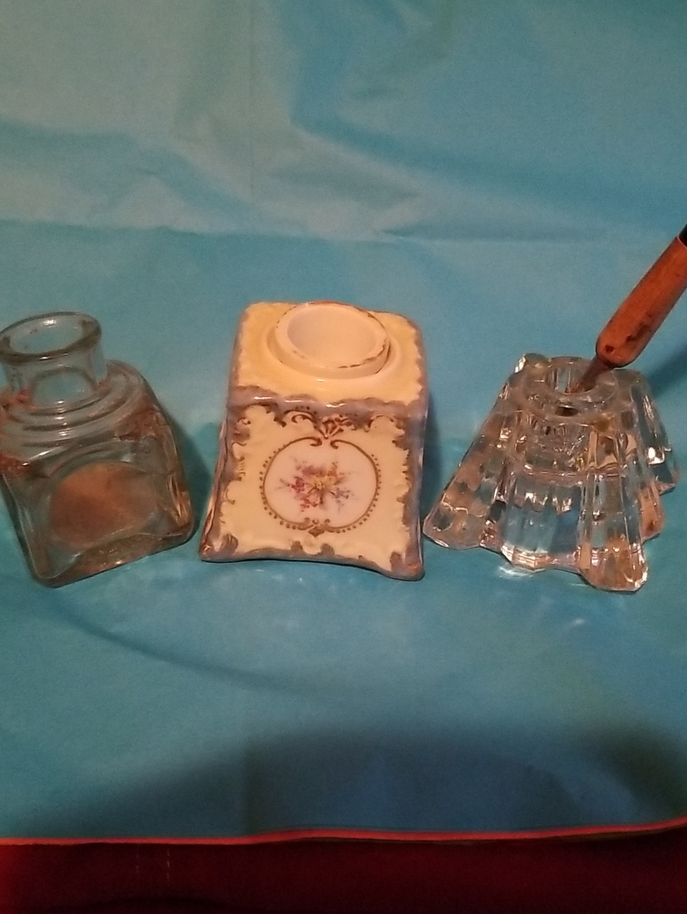 3 Vintage Ink Wells